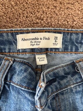 Abercrombie & Fitch Skinny High Rise Jeans - Light Blue Denim
